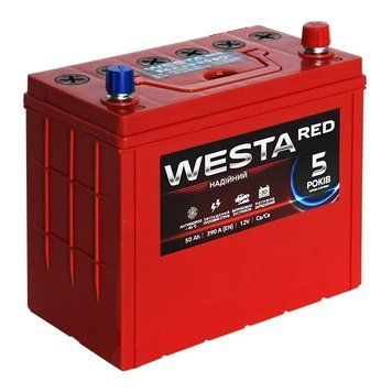 Автомобильный аккумулятор Westa JIS Asia 6CT-50Аh АзЕ 1285935 фото