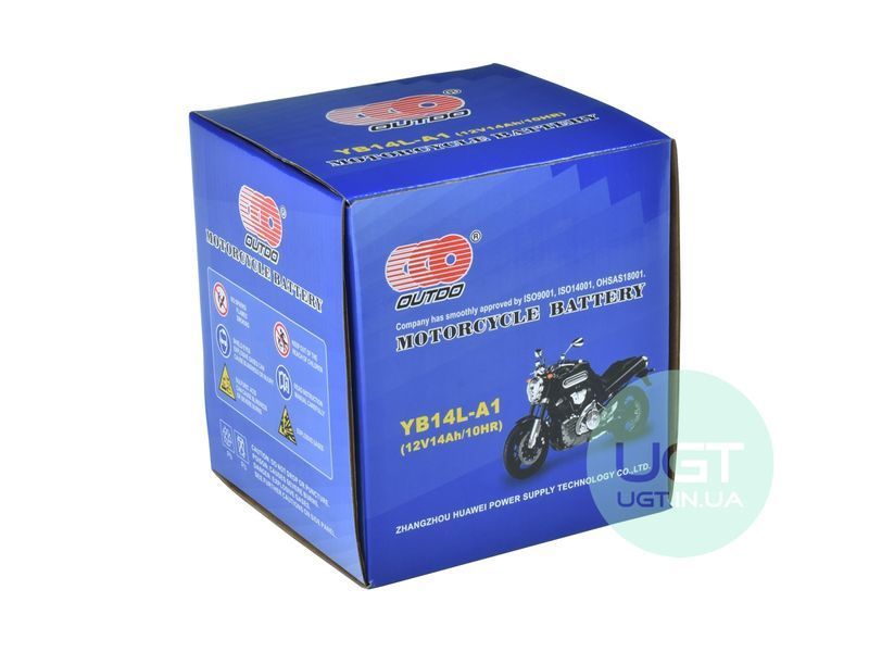 МОТО Аккумулятор OUTDO YB14L-A1 Ca/Ca 12V 14AH YB14L-A1 фото
