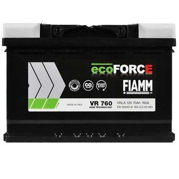 Автомобильный аккумулятор FIAMM AGM (Start-Stop) 6СТ-70 АзЕ Ecoforce AGM 7906200 фото