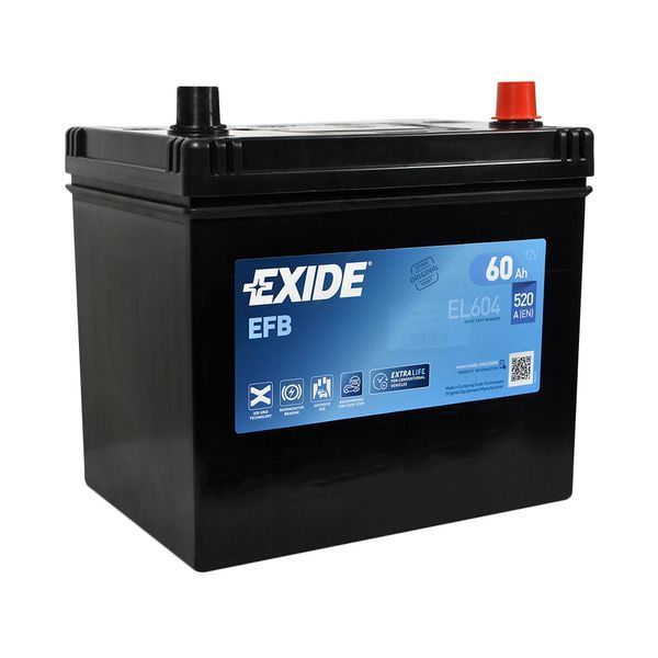 Автомобильный аккумулятор EXIDE Start-Stop EFB Asia (EL604) 60Ah 520A R+ (D23) EXIDE-1474 фото