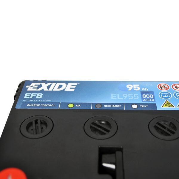 Автомобильный аккумулятор EXIDE (EL955) Start-Stop EFB 95Аh 800A L+ D31 EXIDE-1458 фото