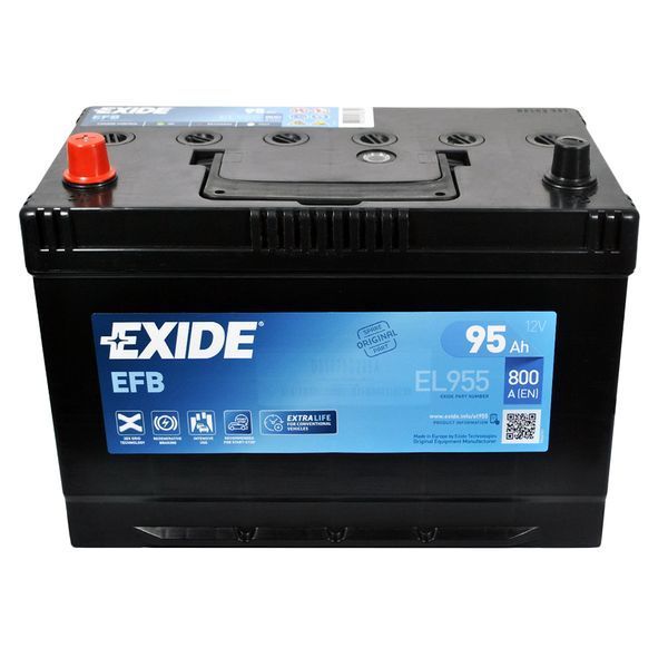 Автомобильный аккумулятор EXIDE (EL955) Start-Stop EFB 95Аh 800A L+ D31 EXIDE-1458 фото