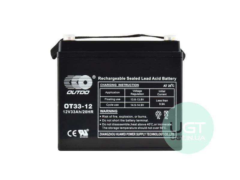 ПРОМИСЛОВИЙ Акумулятор OUTDO OT 33-12 Ca/Ca 12V 33AH OT 33-12 фото
