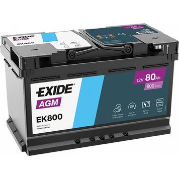 Автомобильный аккумулятор EXIDE Start-Stop AGM 80Аh 800A R+ (правый +) EK800 EXIDE-957 фото