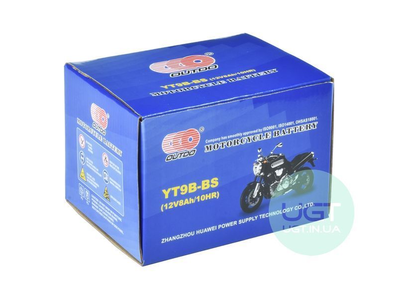 МОТО Аккумулятор OUTDO YT9B-BS Ca/Ca 12V 8AH YT9B-BS фото