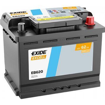 Автомобільний акумулятор EXIDE Excell 62Аh 540A R+ (правий +) EB620 EXIDE-959 фото