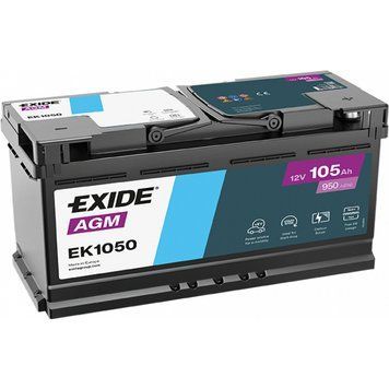 Автомобильный аккумулятор EXIDE Start-Stop AGM 105Аh 950A R+ (правый +) EK1050 EXIDE-962 фото