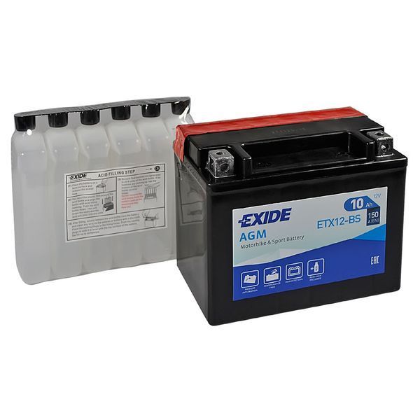 Мото акумулятор EXIDE ETX 12-BS EXIDE (12V, 10A) EXIDE-1033 фото