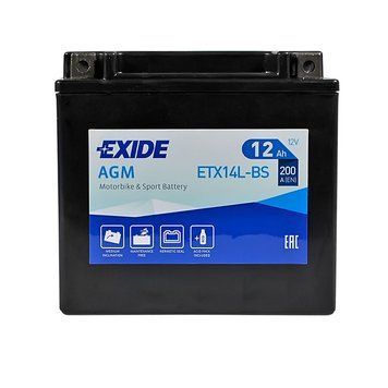 Мото акумулятор EXIDE ETX 14L-BS EXIDE (12V, 12A) EXIDE-1034 фото