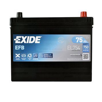 Автомобільний акумулятор EXIDE (EL754) Start-Stop EFB Asia (D26) 75Аh 750A R+ EXIDE-1382 фото