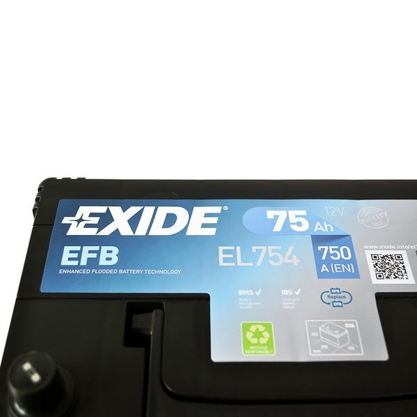 Автомобильный аккумулятор EXIDE (EL754) Start-Stop EFB Asia (D26) 75Аh 750A R+ EXIDE-1382 фото