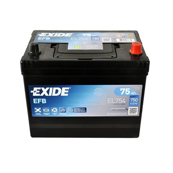 Автомобильный аккумулятор EXIDE (EL754) Start-Stop EFB Asia (D26) 75Аh 750A R+ EXIDE-1382 фото