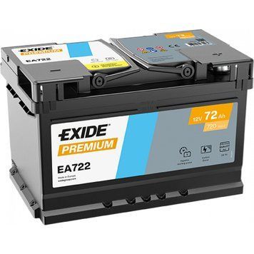 Автомобильный аккумулятор EXIDE Premium 72Аh 720A R+ (правый +) EA722 EXIDE-966 фото