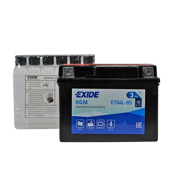 Мото акумулятор EXIDE ETX 4L-BS EXIDE (12V, 3A) EXIDE-1035 фото