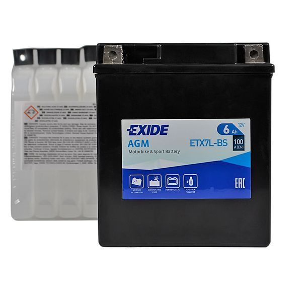 Мото акумулятор EXIDE ETX 7L-BS EXIDE (12V, 6A) EXIDE-1037 фото