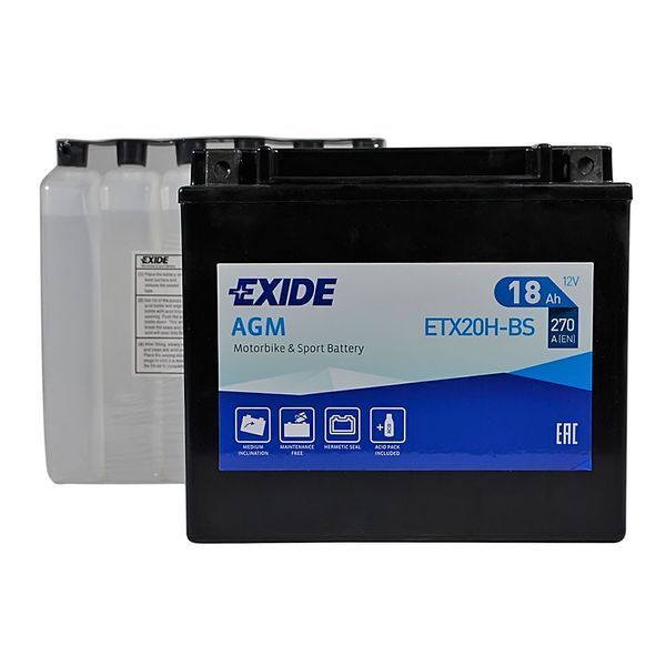 Мото аккумулятор EXIDE ETX 20H-BS EXIDE (12V, 18A) EXIDE-1038 фото