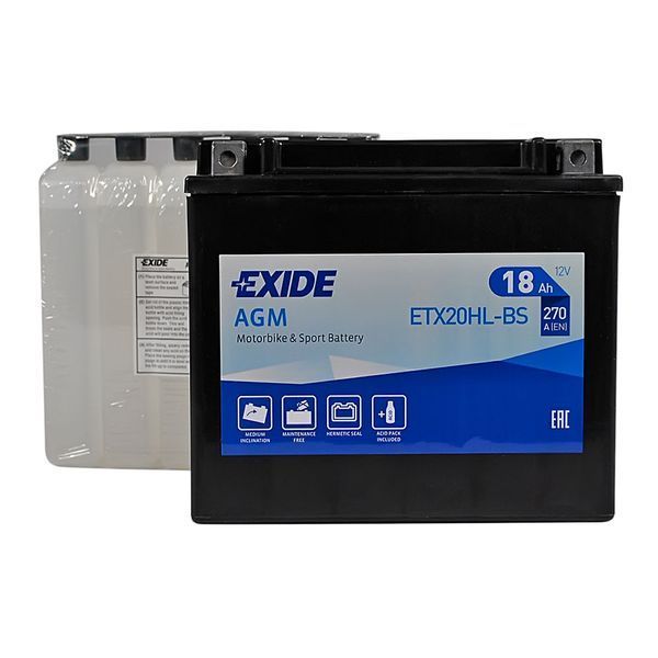 Мото аккумулятор EXIDE ETX 20HL-BS EXIDE (12V, 18A) EXIDE-1039 фото