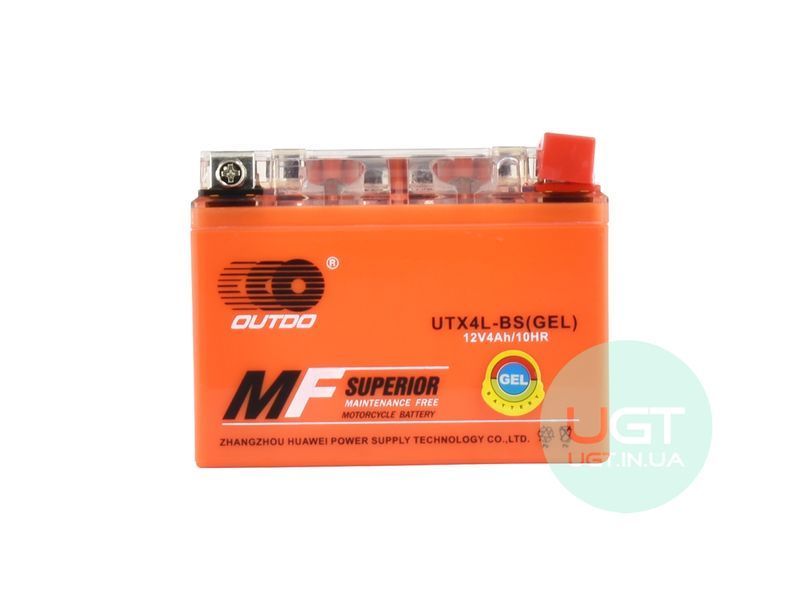МОТО Аккумулятор OUTDO UTX4L-BS GEL GEL 12V 4AH UTX4L-BS GEL фото