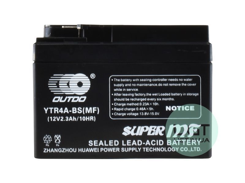 МОТО Аккумулятор OUTDO YTR4A-BS GEL 12V 2.3AH YTR4A-BS фото