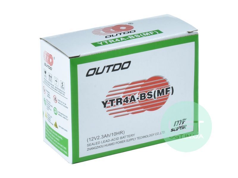 МОТО Аккумулятор OUTDO YTR4A-BS GEL 12V 2.3AH YTR4A-BS фото