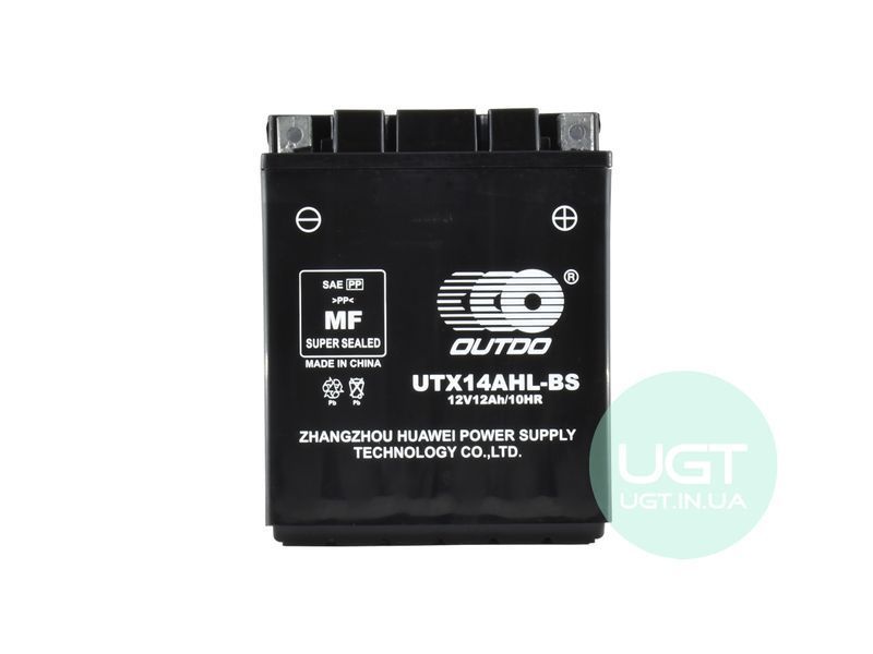 МОТО Аккумулятор OUTDO UTX14AHL-BS AGM Start&Stop 12V 12AH UTX14AHL-BS фото