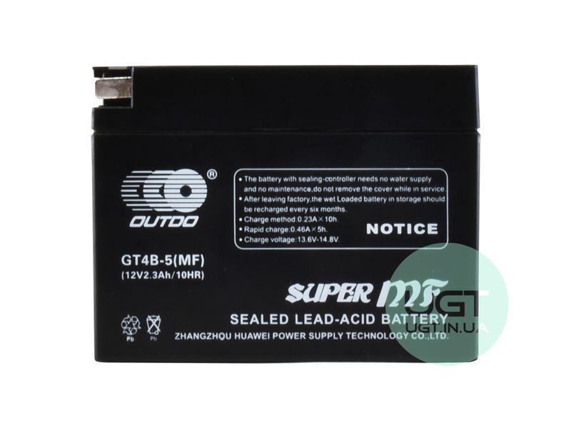 МОТО Аккумулятор OUTDO GEL GT4B-5 (MF) 12 V 2.3 A GT4B-5 (MF) фото