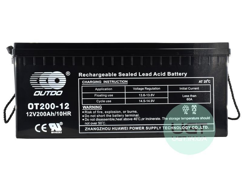 ПРОМИСЛОВИЙ Акумулятор OUTDO OT 200-12 Ca/Ca 12V 200AH OT 200-12 фото