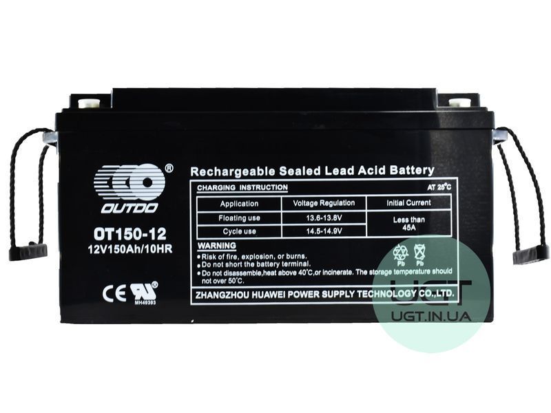 ПРОМИСЛОВИЙ Акумулятор OUTDO OT 150-12 Ca/Ca 12V 150AH OT 150-12 фото