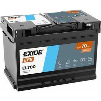 Автомобильный аккумулятор EXIDE (EL700) Start-Stop EFB 70Аh 760A R+ EXIDE-1216 фото