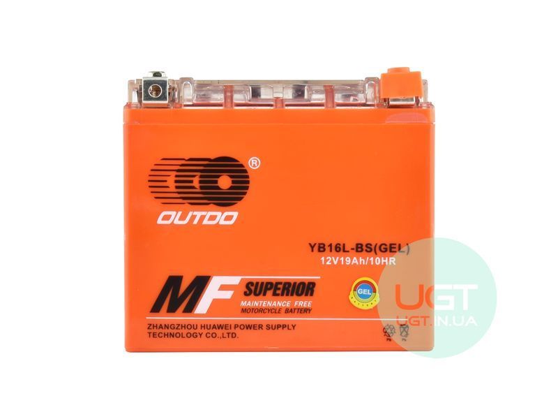 МОТО Акумулятор OUTDO YB16L-BS GEL 12V 19AH YB16L-BS GEL фото