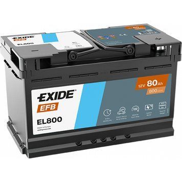 Автомобільний акумулятор EXIDE (EL800) Start-Stop EFB 80Аh 720A R+ EXIDE-1217 фото