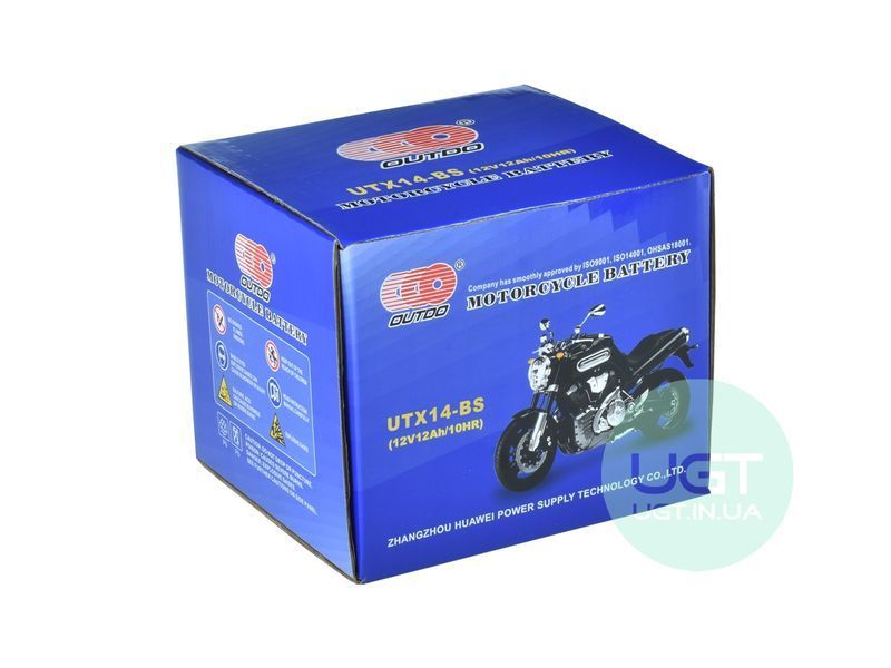 МОТО Акумулятор OUTDO UTX14-BS AGM Start&Stop 12V 12AH UTX14-BS фото